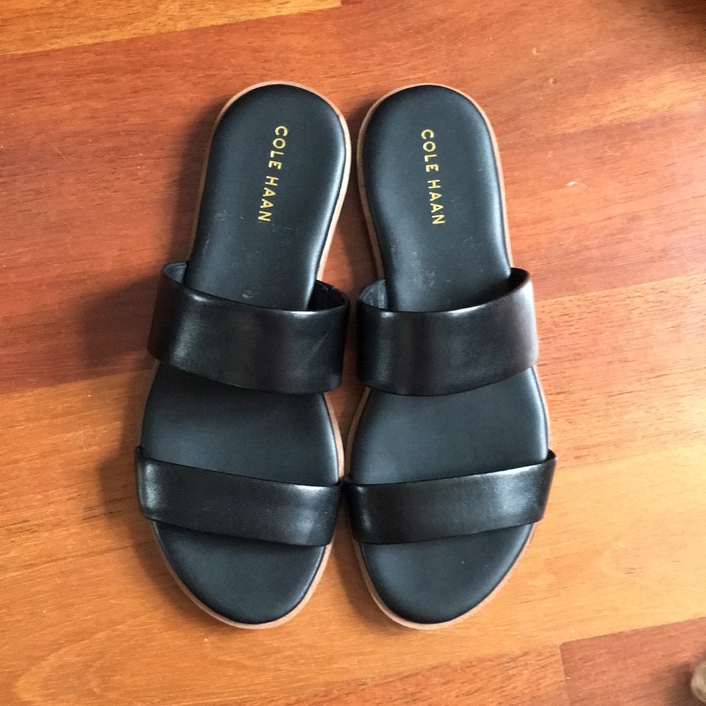 Cole Haan Black Leather Sandals